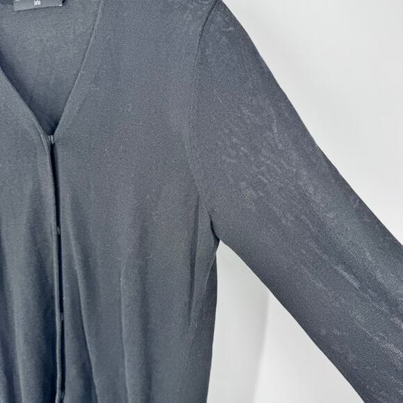 Jarbo Sweater Small Black 1 Cardigan Cotton Knit Hidden Button - Picture 5 of 7